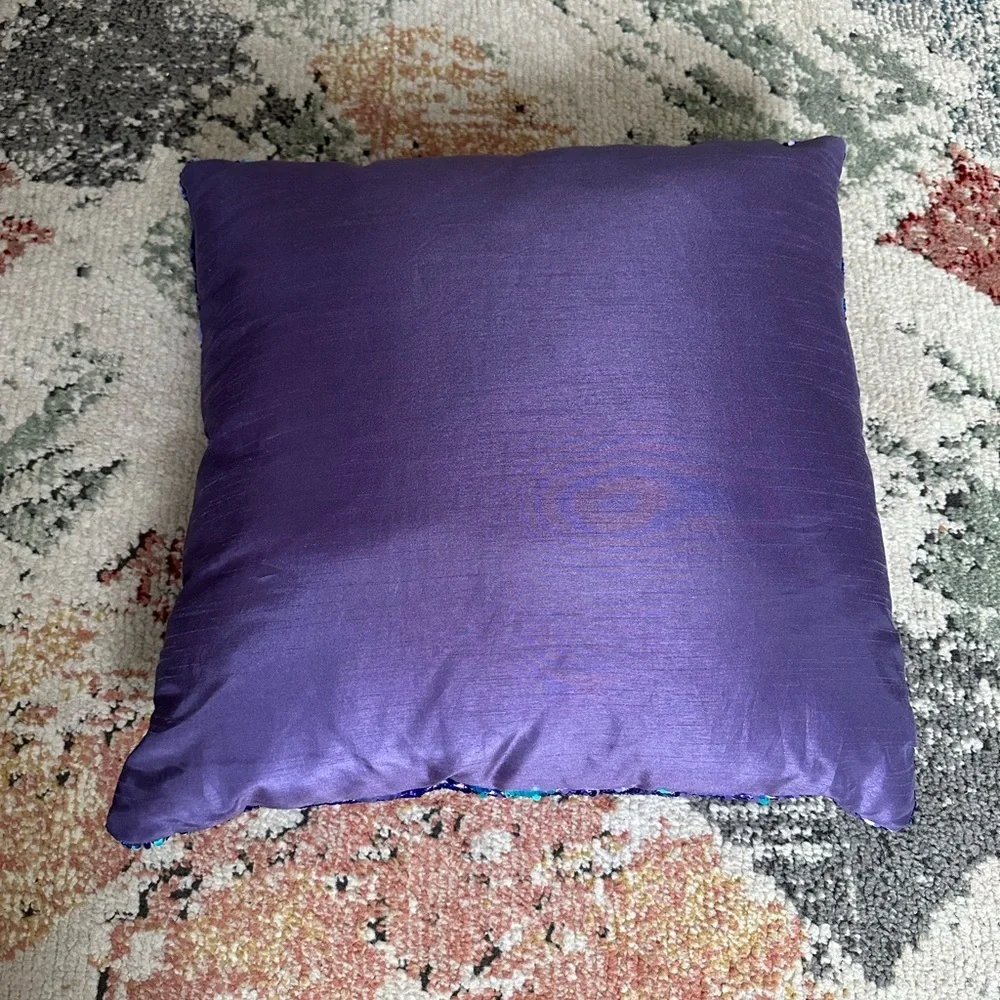 Pier 1 Imports Large Purple Sequin Sparkle Pillow EUC
